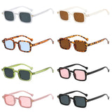 Daiiibabyyy Vintage Small Rectangular Frame Sunglasses Woman Summer Fashion Retro Luxury Sun Glasses Female Leopard Blue Oculos De Sol