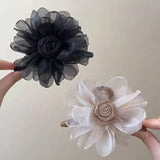 Daiiibabyyy  Summer Mesh Large Flower Grab Clip  Bow Shark Clip  Party  Gift  Заколки Для Волос   Hair Accessories for Women  머리핀  ヘアクリップ
