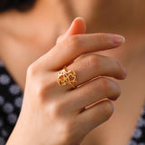 DAIIIBABYYY  -  Love Heart Filigree Stainless Steel Couple Ring Silver Color Supernatural Amulet Gift For Man Woman Fashion Jewelry