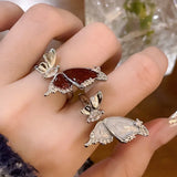 DAIIIBABYYY  -  Fashion Personalized Drip Glaze Butterfly Opening Ring for Women Korean Elegant Jewellery Holiday Party Exquisite Gifts