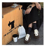 Daiiibabyyy  Sneakers Casual Sports Shoes for Women Lightweight Leather Breathable Shoes Women Flat White Tennis Shoes