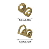 Daiiibabyyy  Hip-Hop Personality And Fashion Zircon Heart/Double Hollow/Denture Teeth Accessories Hip-Hop Rap Style Holiday Party Gifts