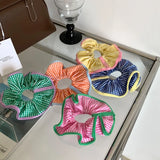 DAIIIBABYYY  -  Summer candy hit color hair rope plaid hair ring girl's heart rope tied ponytail rubber band Japanese and Korean  headdress