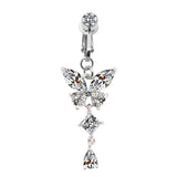 DAIIIBABYYY  -  1PC Fake Belly Button Ring Fake Belly Piercing Crown Clip On Umbilical Non Navel Fake Pircing Butterfly Cartilage Earring Clip