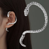 Daiiibabyyy Fashion Punk Style Twining Snake Shape Clip Earrings Stud Cuff Earrings for Women Style Ear Hanging Earrings Party Jewelry