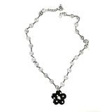 Daiiibabyyy  Y2K Jewelry Swirl Chain Polka Dot Flower Pendant Necklace for Women Kawaii 90s Aesthetic Fashion Korean Punk Necklace Accessorie