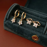 Daiiibabyyy  Flower Star Ear Buckle Fashion Commuter Versatile Ins Hoop Earrings Luxury Luxury Designer Jewelry