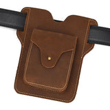 DAIIIBABYYY  -  Real Leather men Casual Small Waist Bag Cowhide Fashion Hook Bag Waist Belt Pack Cigarette Case 5.5" Phone Pouch
