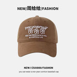 Daiiibabyyy  New Hats Sweet Cool Style Summer Sun Hats American Three Flower Baseball Cap For Women Korean Version Trendy Brand Hat For Men