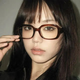 Daiiibabyyy  Vintage Fashion Computer Glasses Frame Women Men Anti Blue Light Red Korean Square Eyewear Glasses Optical Spectacle Eyeglass