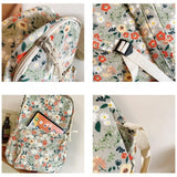 Daiiibabyyy  Fashion Flower Print Women's Backpacks Multifunction Large Capacity School Backpack Zipper Book Bag Students