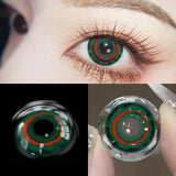 Daiiibabyyy  1pair Green Halloween Color Contact Lenses Crazy Circle Lens Anime Softlens