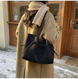 Daiiibabyyy  Trendy All Match Solid Y2k Aesthetic Women's Handbags Fashion Simple Solid Shoulder Bags 2026 Korean Office Lady Underarm Bag