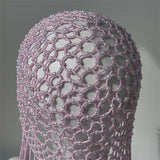 Daiiibabyyy  Vintage Pink Hollowed Out Beads Knitted Hat Handmade  Cap With Beads Tassle Casual Crochet Hats for Women