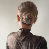 Daiiibabyyy  Silver Color Metal U Shape Hair Stick for Women Daily Hairstyle Ponytail Holder Hair Forks Hairpins Hair Jewelry Accessories