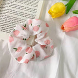 DAIIIBABYYY  -  Summer Chiffon Fruit Scrunchies Colorful Pink Green Large Hair Ties Ropes Sunny Cute Ponytail Holder For Young Girls Headwear