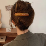 Daiiibabyyy  Fashion Elliptical Leopard Print Hair Clip PVC Arc Spring Clip Grab Clip Headwear Large Hairpin Girl
