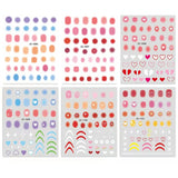Daiiibabyyy New Love Heart Shape Design 3D Nail Sticker Colorful Gradient Blush DIY Nail Art Self-Adhesive Slider Decals Manicure Decoration