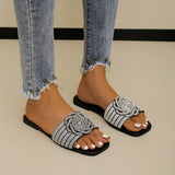 Daiiibabyyy  Women's Slippers Summer New Fashion Open Toed  Roman Shoes for Women Rhinestones Sexy Flat Flip Flops slides Zapatos Mujer