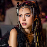 DAIIIBABYYY  -  Exotic Tassel Headwear Super Fairy Rhinestone Eyebrows Drop Headband Headband New Bridal Wedding Hair Accessories Lolita Female