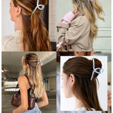 Daiiibabyyy  1PC Iridescent Ribbon - Shaped Hair Claws Set, 4 Pastel Colors, Stylish Hair Clamps for Women, Chic Updo Accessories