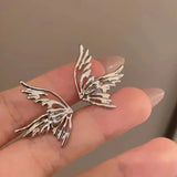 Daiiibabyyy  Metal Ear Cuff Fairy Wings Ear Studs Headset Clips Faion Jewelry Ear Decorations for Women ﻿