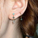 Daiiibabyyy  Mint Green Waterdrop Hoop Earrings for Women Exquisite Sweet Asymmetrical Zircon Drop Earrings Casual Versatile Jewelry Gift New