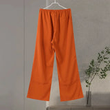 Daiiibabyyy  Casual Solid Shirt Pants Suit Women Fashion Lapel Single Breasted Loose Shirt Wide Leg Drawstring Trouser Spring Female Set