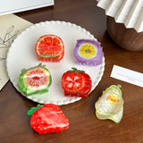 DAIIIBABYY  -  New Niche Design Cute Fruit Series Small Hair Clip For Sweet Girls Acetate Funny Small Shark Clip Hair Accessories