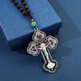 DAIIIBABYYY  -  Catholic Orthodox Pectoral Cross Necklace Crucifix Pectoral Gold Plated Pendants Cross Chain Religious Jewelry Крест Кулон