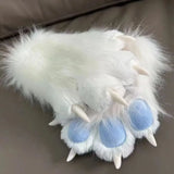 Daiiibabyyy  New Kawaii Animal Paw Gloves, Plush Cosplay Claw Mittens with Movable Nails for Anime Costume Party