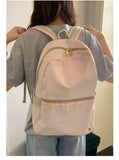 Daiiibabyyy  High-capacity Women Students Simple Backpack Preppy Y2k Aesthetic Casual Travel Backpacks All Match Fashion Kawaii Schoolbags