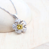 Daiiibabyyy Silver 925 Bridal Jewelry Sets For Women Earrings Rings Bracelets Pendant Wedding Necklace Set Yellow Cubic Zirconia Jewellery