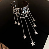 Daiiibabyyy  Korean Ins Star Fringe Open Bangles for Women Temperament Arm Chain Spice Sweet Cool Wind Y2k Fashion Hand Jewelry Goth Girl