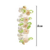 DAIIIBABYYY  -  Charming Rose Bubble Braid Headband Rose Bead Telephone Line Headband Pearl Ponytail Hair Loop High Elasticity Headwear for Girl