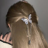 Daiiibabyyy  New Butterfly Rhinestone Tassel Hair Clips Luxury Personality Fashion Claw Clips New Style Hair Accessories Wholesale