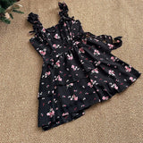 Daiiibabyyy Women Black Gothic A-line Dress Vintage Elegant Sleeveless Off Shoulder Flower Dresses Y2k One Piece Frocks Summer Clothes 2024