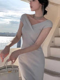 DAIIIBABYYY  -  Elegant Bodycon Sleeveless Knitting Midi Dresses for Women New Fashion Evening Party Prom Robe Sexy Female Vestiodo Mujer