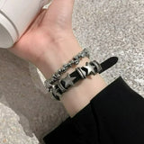 Daiiibabyyy  Vintage Punk PU Leather Rivet Bracelets Fashion Women Men Personality Braid Bracelet Spiked Bangle Y2K Goth Jewelry Accessories