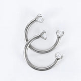 DAIIIBABYYY  -  2PCS CZ Lip Piercing Stainless Steel Lip Ring Internal Thread Zirconia Septum Piercing  Body Jewelry Helix Piercing