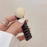 DAIIIBABYYY  -  Elastic Telephone Wire Hair Ties Women Girls Butterfly Hair Bands Spiral Coil Rubber Band Ponytails Head Ropes Hair Accessories