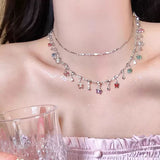 DAIIIBABYYY  -  New Colored Crystal Butterfly Pendant Necklaces Romantic Zircon Clavicle Chain Chokers Exquisite Mode Female Y2K Jewelry Gifts
