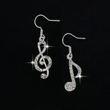 Daiiibabyyy  Stylish Music Note Drop Women Gift Drop Earring Fashion Accessories Crystal Dangle Earrings Jewelry