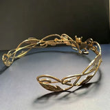 Daiiibabyyy  Fashion Vintage King Round Elves Crown Elegant Baroque Princess Diadems Leaf Leaves Punk Alloy Rhinestone Headdress Bridal Party