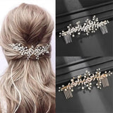 Daiiibabyyy  1 Piece Leaf Bohemian Hair Comb, Elegant Fairy Style, Perfect for Bridal Wedding, Bridesmaid Hairstyles, Flower Girl Outfits