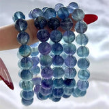 DAIIIBABYYY  -  Natural Sea Blue Fluorite Bracelet Handmade Women Healing Gemstone Crystal Strand Lovers Girlfriend Jewelry 1PCS