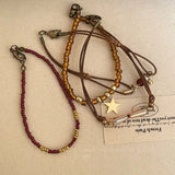 DAIIIBABYYY  -  3 Pcs Retro Brown Crystal Beads Bracelets Set Women Men Bohemia Braided Rope Chain Bracelets Bangles Ethnic Wristbands Jewelry