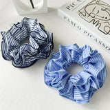 DAIIIBABYYY  -  New Design High-Grade Fashion Striped Fabric Elastic Large Hair Circle For Women Girls Refreshing Low Ponytail Head Rope