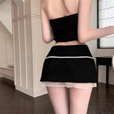 DAIIIBABYYY  -  Female Sweet Lace Patchwork Skirts Summer Women Clothes Fashionable Irregular Bow A-line Skirt Kawaii Solid Color Slim Skirt