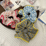 DAIIIBABYYY  -  Fashion Summer Floral Scrunchies Female Oversized Hair Ties Ropes Girls Sweet Headwear Elastic Hair Bands Pink Ponytail Holder